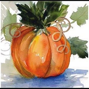 Pumpkins Metallic Paper Luncheon Napkin